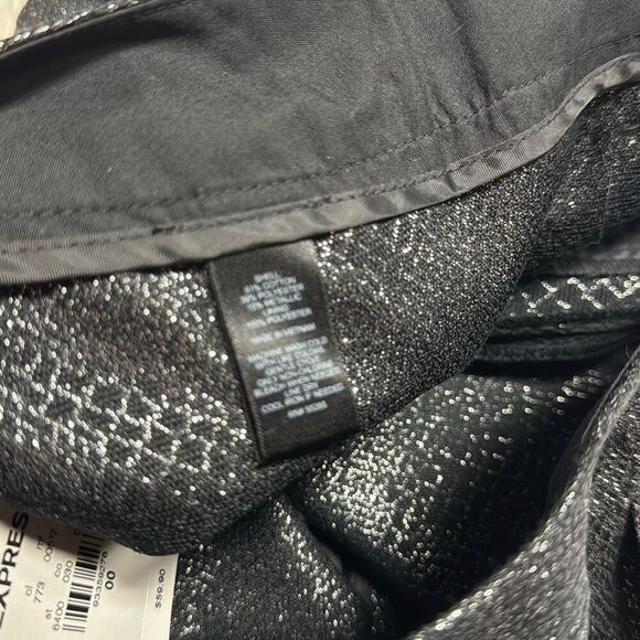 Express Women’s Black Metallic Snakeskin Skort Size 00 NEW - Picture 6 of 6